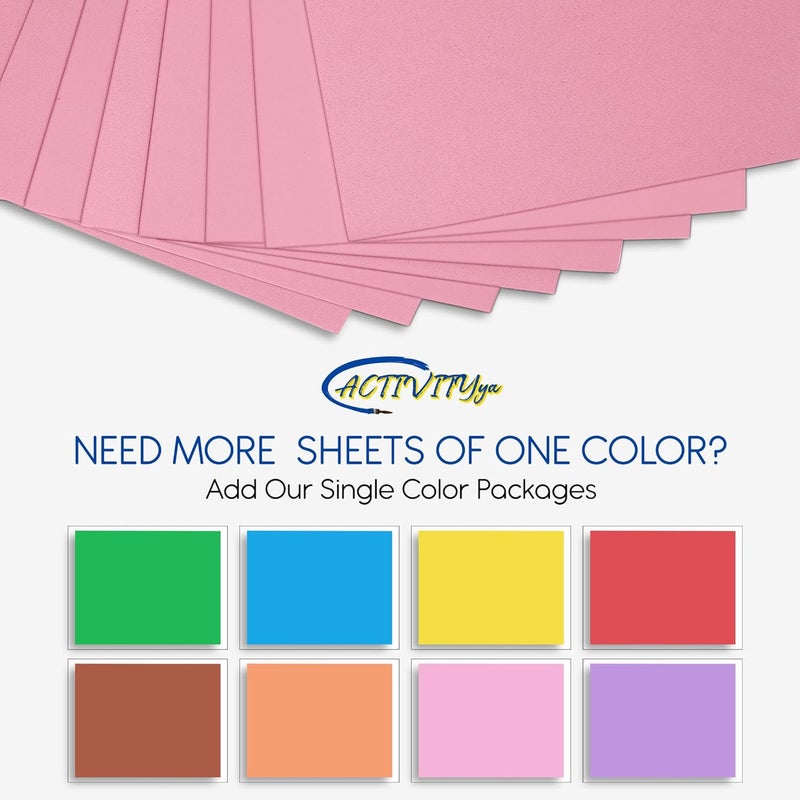 ACTIVITYYA Pink EVA Foam Sheets, 6 x 9 Inch, 2mm Thick – Foam Paper for DIY Arts and Crafts, School Projects, and More – 8 Pack - Image 3